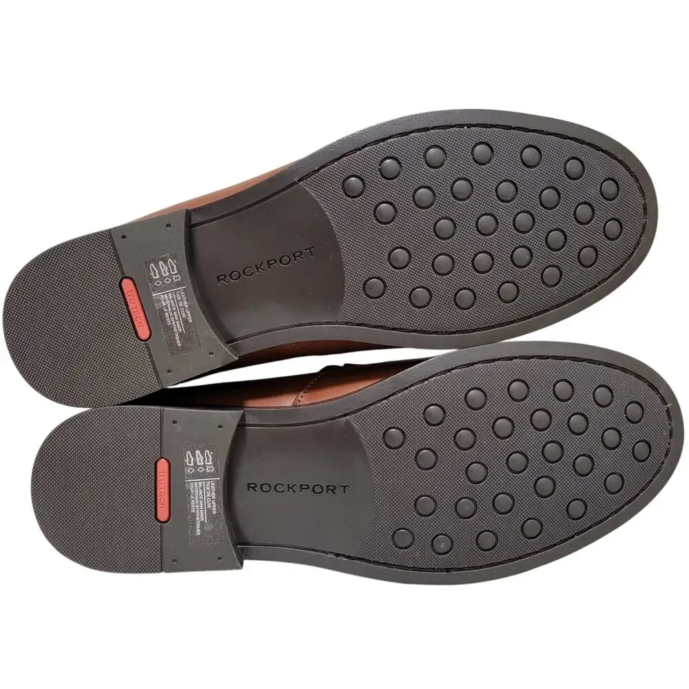 Rockport Men Whitley Slip On Moc Toe Loafers Size US 10W Dark Natural Leather